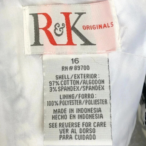 R & K Originals Black and White Floral Print Strappy Sundress Size 16 - Picture 7 of 7